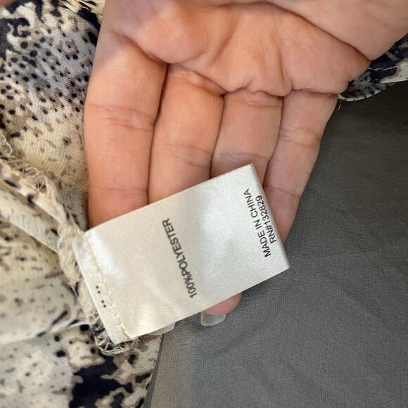 Super Down Dina Draper Sheer Chiffon Maxi Dress Snake Print Medium - Picture 16 of 16